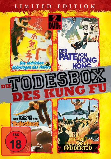 Die Todesbox des Kung Fu (4 Filme auf 2 DVDs), 2 DVDs