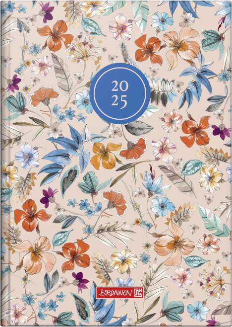 Brunnen 1079515025 Buchkalender Modell 795 (2025) "Botanical"| 1 Seite = 1 Tag| A5| 352 Seiten| Grafik-Einband| bunt, Buch
