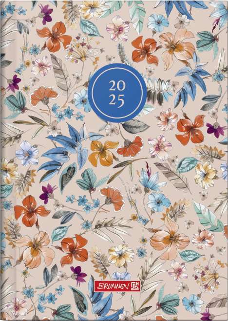 Brunnen 1079615015 Buchkalender Modell 796 (2025) "Botanical"| 2 Seiten = 1 Woche| A5| 128 Seiten| Grafik-Einband| bunt, Buch