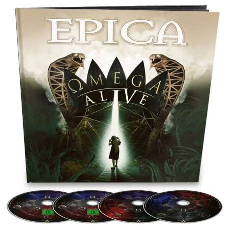Epica: Omega Alive (Limited Earbook Edition), 1 DVD, 1 Blu-ray Disc und 2 CDs