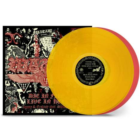 Watain: Die In Fire: Live In Hell (Limited Edition) (Transparent Yellow + Red Vinyl), 2 LPs