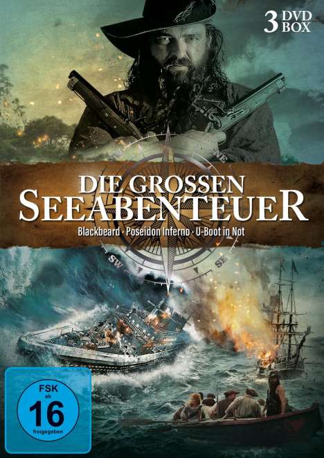 Die grossen Seeabenteuer (Blackbeard - Poseidon Inferno - U-Boot in Not), 3 DVDs