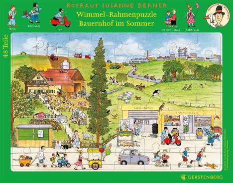 Rotraut Susanne Berner: Berner, R: Wimmel-Rahmenpuzzle Sommer Motiv Bauernhof, Spiele
