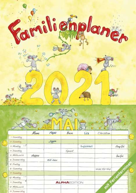 Familienplaner 2021, Kalender