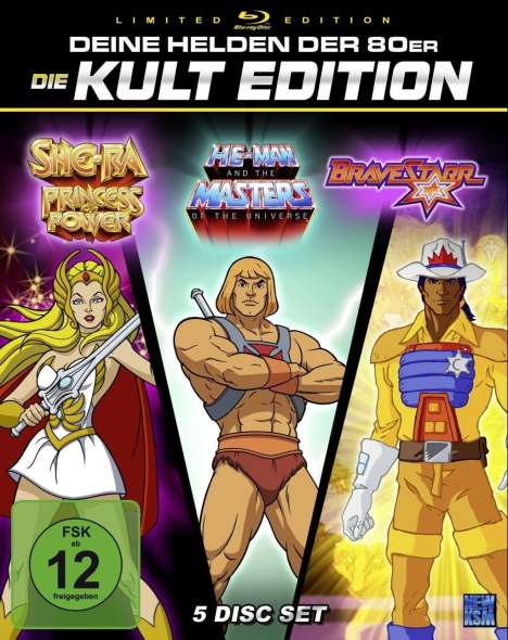 Deine Helden der 80er - Die Kult Edition (He-Man / She-Ra / BraveStarr) (Blu-ray), 5 Blu-ray Discs