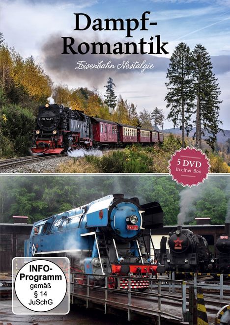 Dampf Romantik - Eisenbahn Nostalgie, 5 DVDs
