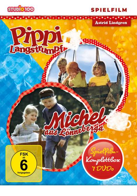 Pippi Langstrumpf / Michel aus Lönneberga (die 7 Spielfilme), 7 DVDs