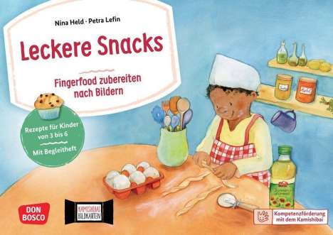 Nina Held: Leckere Snacks: Fingerfood zubereiten nach Bildern. Kamishibai Bildkartenset, Diverse