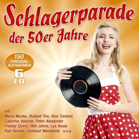Schlagerparade der 50er Jahre: 150 Originalaufnahmen, 6 CDs