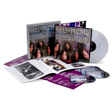 Deep Purple: Machine Head (Super Deluxe Edition) (Purple Smoke Vinyl) (Non Japan-made Discs), 3 CDs, 1 LP und 1 Blu-ray Disc