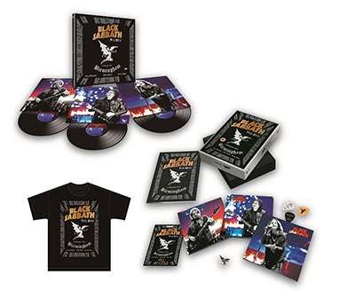 Black Sabbath: The End: Live In Birmingham (Limited-Deluxe-Edition), 3 CDs, 1 DVD, 1 Blu-ray Disc, 3 LPs und 1 T-Shirt