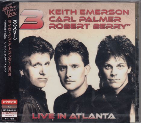 3 (Keith Emerson, Carl Palmer &amp; Robert Berry): Live In Atlanta 1988, 2 CDs