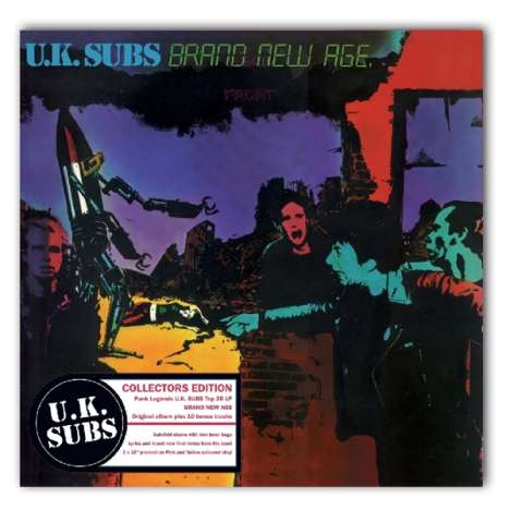 UK Subs (U.K. Subs): Brand New Age (180g) (Neon-Pink &amp; Yellow Vinyl) (+10 Bonustracks), 2 Singles 10"