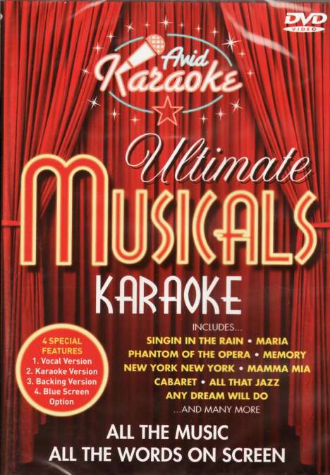 Ultimate Musicals Karaoke, DVD