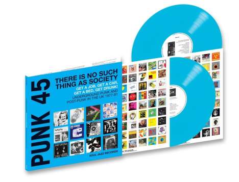 PUNK 45! There's No Such Thing As Society (Cyan Blue Vinyl), 2 LPs