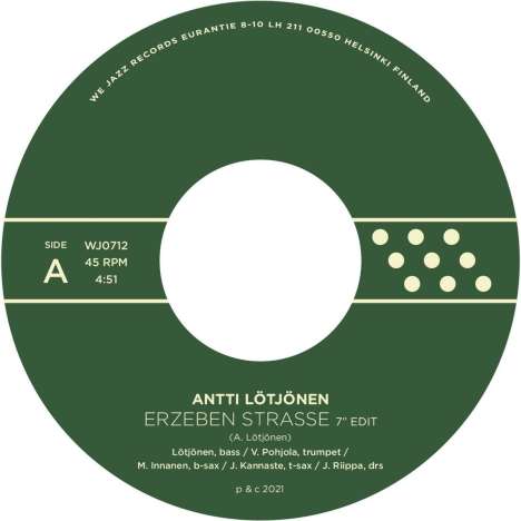 Antti Lötjönen: Erzeber Strasse / Erzeben Koma, Single 7"