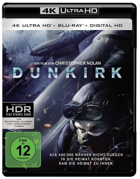 Dunkirk (2017) (Ultra HD Blu-ray &amp; Blu-ray), 1 Ultra HD Blu-ray und 2 Blu-ray Discs