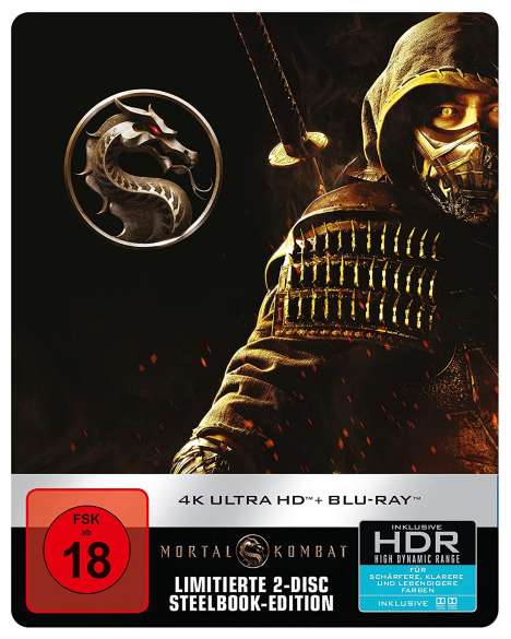 Mortal Kombat (2021) (Ultra HD Blu-ray &amp; Blu-ray im Steelbook), 1 Ultra HD Blu-ray und 1 Blu-ray Disc