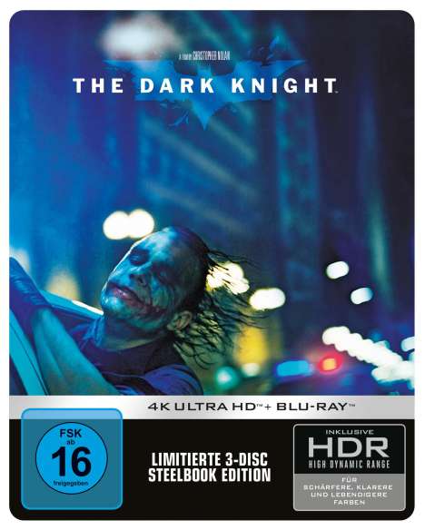 The Dark Knight (Ultra HD Blu-ray &amp; Blu-ray im Steelbook), 1 Ultra HD Blu-ray und 2 Blu-ray Discs