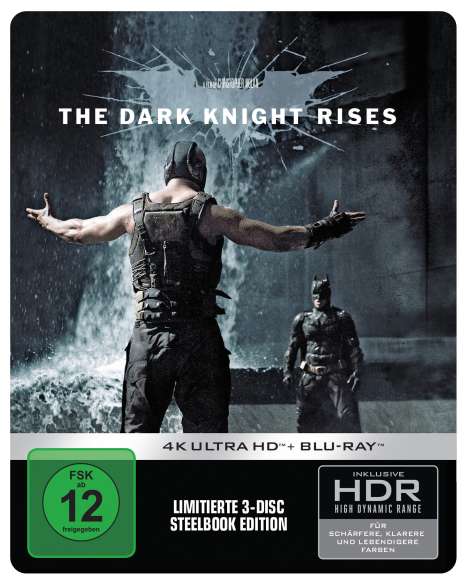 The Dark Knight Rises (Ultra HD Blu-ray &amp; Blu-ray im Steelbook), 1 Ultra HD Blu-ray und 2 Blu-ray Discs