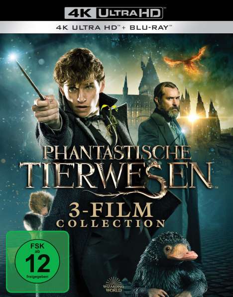 Phantastische Tierwesen 3-Film Collection (Ultra HD Blu-ray &amp; Blu-ray), 3 Ultra HD Blu-rays und 3 Blu-ray Discs