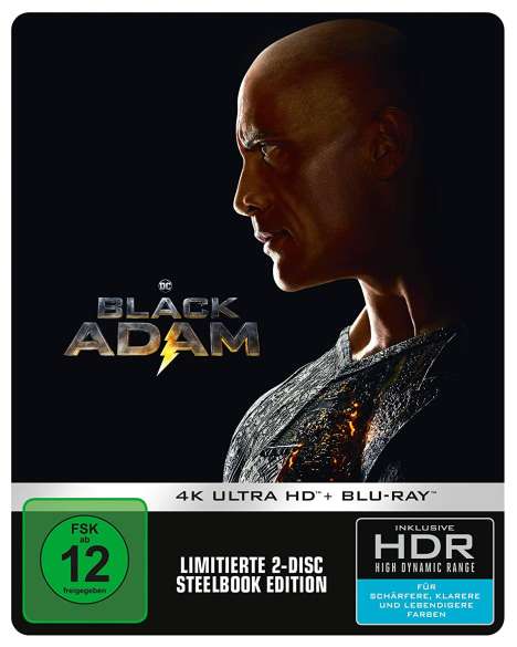 Black Adam (Ultra HD Blu-ray &amp; Blu-ray im Steelbook), 1 Ultra HD Blu-ray und 1 Blu-ray Disc