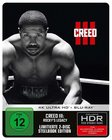 Creed 3: Rocky's Legacy (Ultra HD Blu-ray &amp; Blu-ray im Steelbook), 1 Ultra HD Blu-ray und 1 Blu-ray Disc
