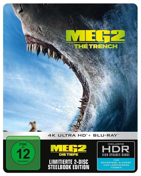 Meg 2: Die Tiefe (Ultra HD Blu-ray &amp; Blu-ray im Steelbook), 1 Ultra HD Blu-ray und 1 Blu-ray Disc