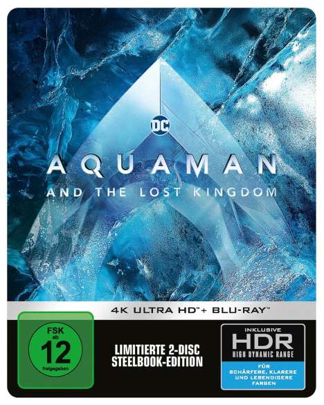 Aquaman: Lost Kingdom (Ultra HD Blu-ray &amp; Blu-ray im Steelbook), 1 Ultra HD Blu-ray und 1 Blu-ray Disc