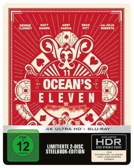 Ocean's Eleven (2001) (Ultra HD Blu-ray &amp; Blu-ray im Steelbook), 1 Ultra HD Blu-ray und 1 Blu-ray Disc