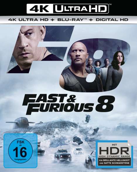 Fast &amp; Furious 8 (Ultra HD Blu-ray &amp; Blu-ray), 1 Ultra HD Blu-ray und 1 Blu-ray Disc