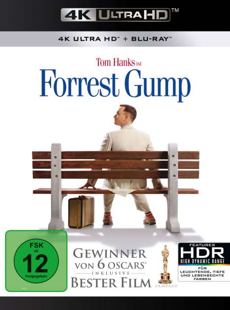Forrest Gump (Ultra HD Blu-ray &amp; Blu-ray), 1 Ultra HD Blu-ray und 1 Blu-ray Disc
