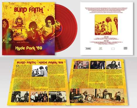 Blind Faith: Hyde Park '69 (180g) (Limited Handnumbered Edition) (Red Vinyl), LP