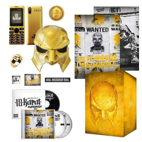 18 Karat: Je M'Appelle kriminell (Die Box mit der Maske), 3 CDs und 3 Merchandise