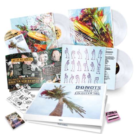 Donots: Heut ist ein guter Tag (180g) (Limited Edition Box Set) (Clear Vinyl) (45 RPM), 3 LPs und 1 CD