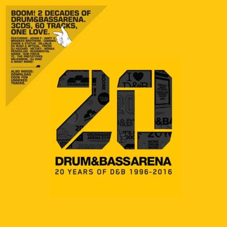 Drum &amp; Bass Arena: 20 Years Of D &amp; B 1996 - 2016, 3 CDs