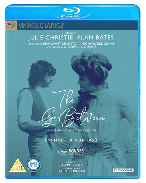 Blaues Blu-ray-Cover: "Vintage Classics", "The Go-Between" mit Julie Christie, Alan Bates, Gewinner von 4 BAFTAs.