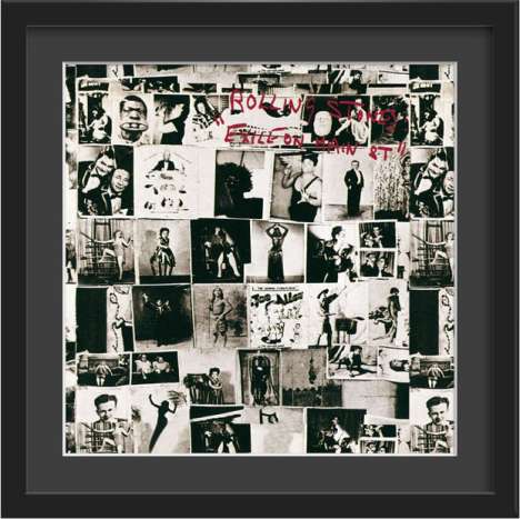 The Rolling Stones: Exile On Main Street – Kunstdruck im Holzrahmen (Schwarz, 65 cm), Merchandise