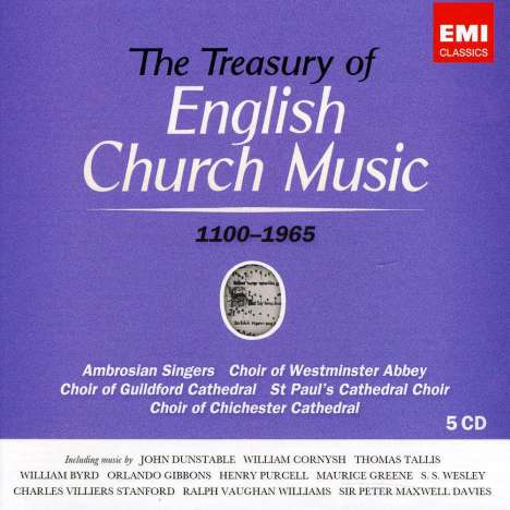 The Treasury of English Church Music 1100-1965, 5 CDs