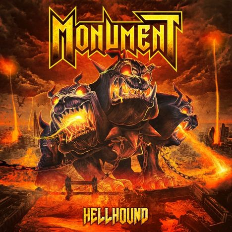 Monument: Hellhound (Limited-Fanbox-Edition) (Red/Yellow/Orange Marbled Vinyl), 2 LPs und 1 CD