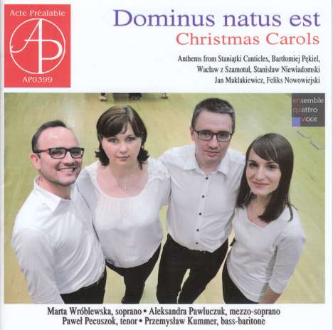 Ensemble Quattro Voce - Dominus natus est (Renaissance bis Moderne), CD