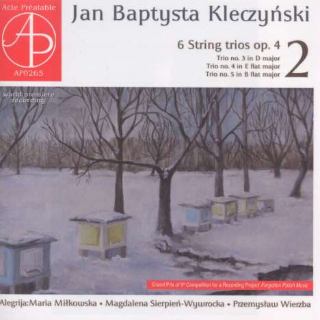 Jan Baptysta Kleczynski (1756-1828): 6 Streichtrios op.4 Vol.2, CD