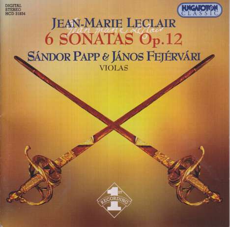 Jean Marie Leclair (1697-1764): Sonaten für 2 Violinen ohne Bc op.12 Nr.1-6, CD
