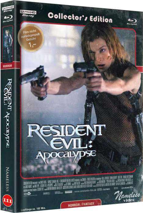 Resident Evil: Apocalypse (Ultra HD Blu-ray &amp; Blu-ray im Mediabook), 1 Ultra HD Blu-ray und 1 Blu-ray Disc