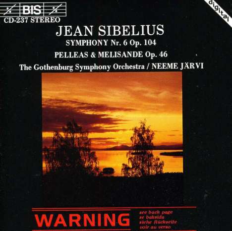 Jean Sibelius (1865-1957): Symphonie Nr.6, CD