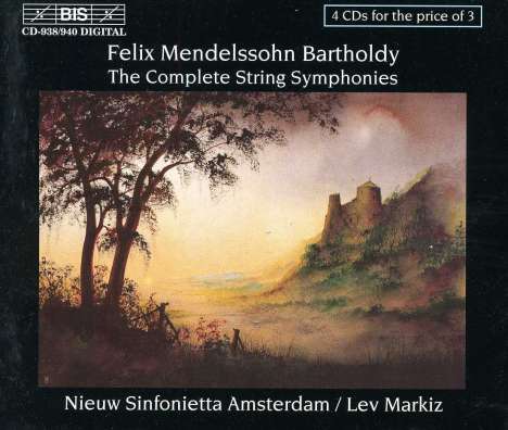 Felix Mendelssohn Bartholdy (1809-1847): Streichersymphonien Nr.1-12, 4 CDs