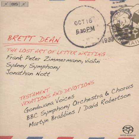 Brett Dean (geb. 1961): Violinkonzert "The Lost Art Of Letter Writing", Super Audio CD
