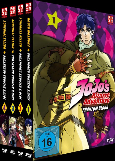 Jojo's Bizarre Adventure Part 1: Phantom Blood / Part 2: Battle Tendency (Gesamtausgabe), 4 DVDs