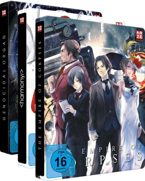 Project Itoh Vol. 1-3 (Gesamtausgabe) (Blu-ray &amp; DVD im Steelbook), 3 Blu-ray Discs und 3 DVDs