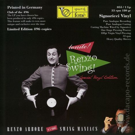 Renzo Arbore: Tonite! Renzo Swing! (remastered) (180g) (Limited Edition), LP